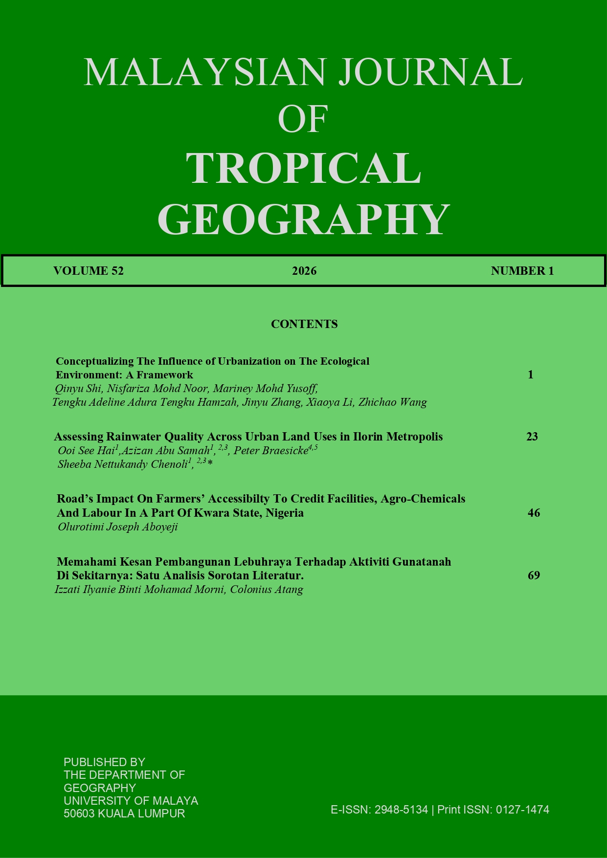 					View Vol. 52 No. 1 (2026): MJTG VOLUME 52, 2026
				