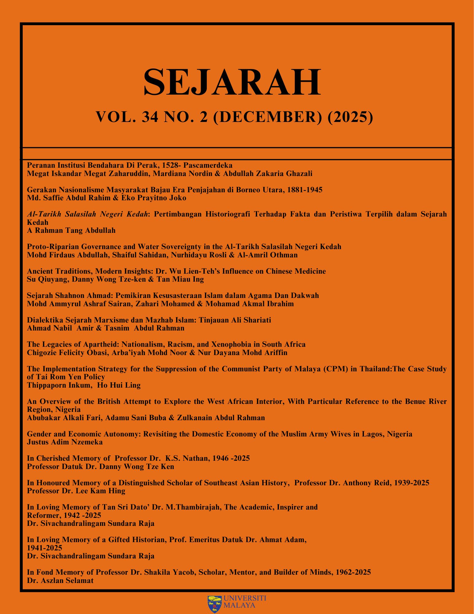 					View Vol. 34 No. 2 (2025): SEJARAH
				