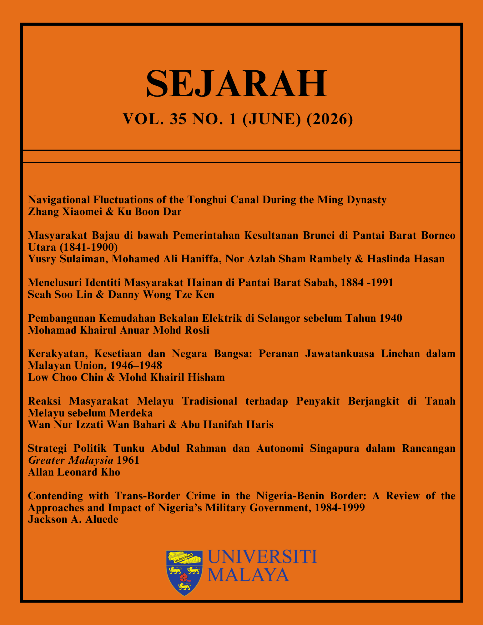 					View Vol. 35 No. 1 (2026): SEJARAH
				